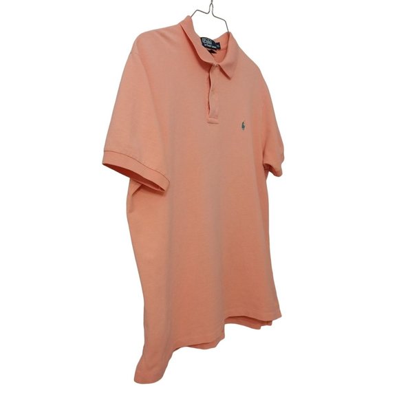 Polo by Ralph Lauren Light Orange Short Sleeve Polo Shirt Mens Sz XL - Picture 3 of 5